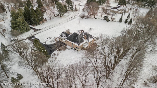 view of snowy aerial view