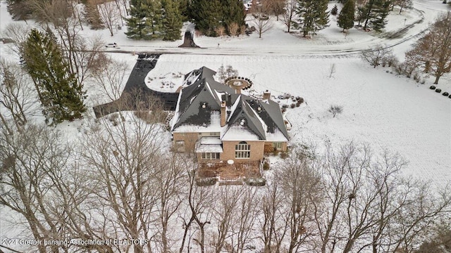 view of snowy aerial view