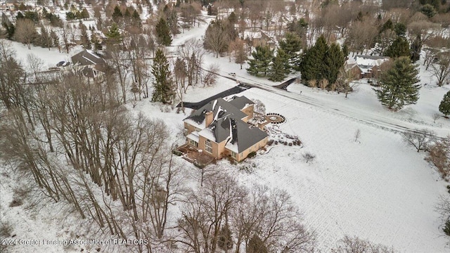 view of snowy aerial view