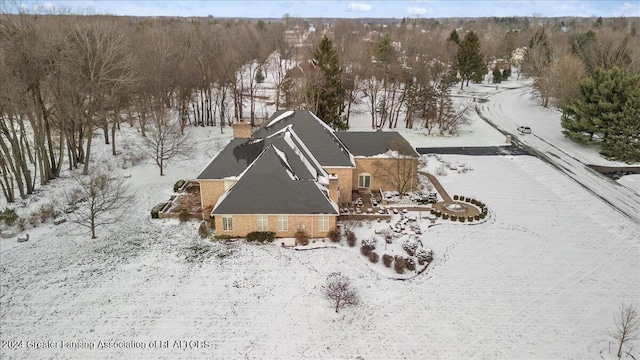 view of snowy aerial view