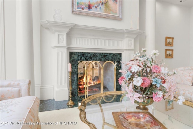 room details with a fireplace