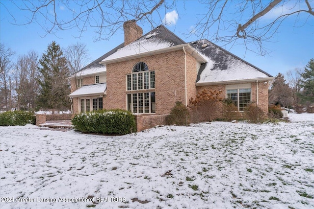 view of snowy exterior