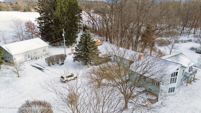 view of snowy aerial view