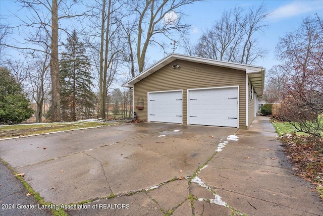 view of garage