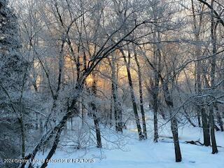 view of snow covered land