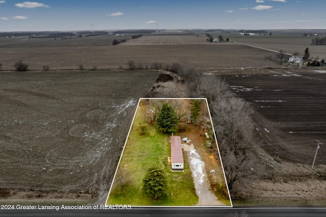 bird's eye view featuring a rural view