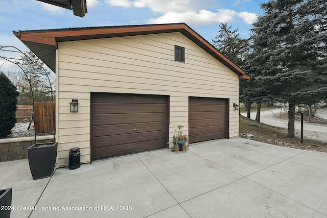 view of garage