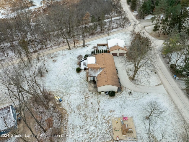 view of snowy aerial view