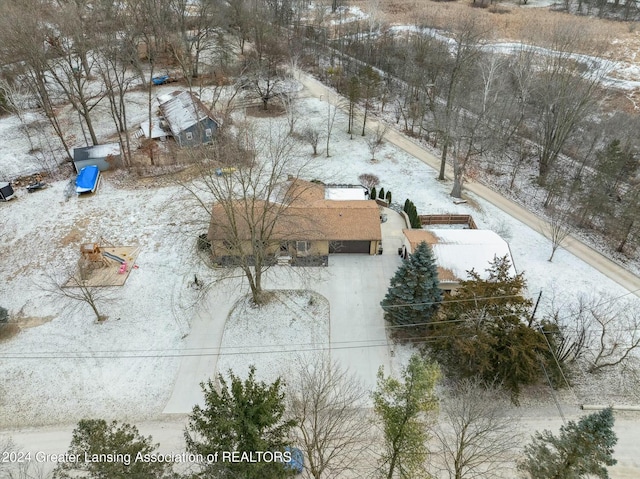 view of snowy aerial view