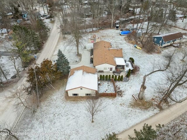 view of snowy aerial view