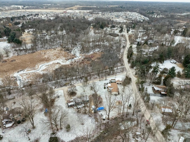 view of snowy aerial view