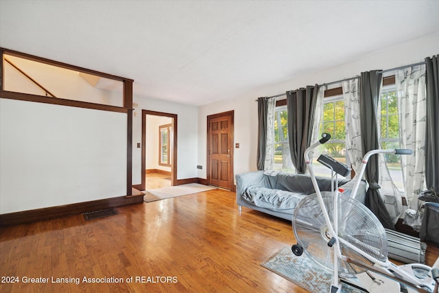 unfurnished room featuring light hardwood / wood-style floors