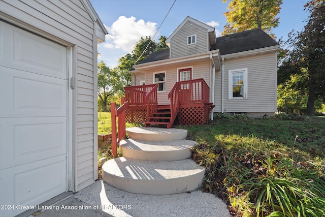 exterior space with a wooden deck