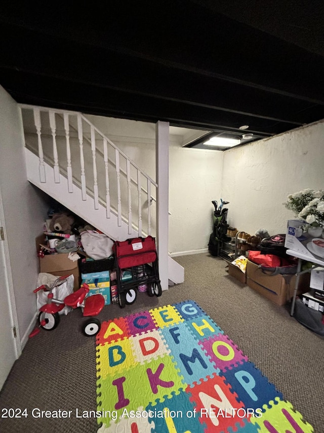 interior space featuring carpet floors