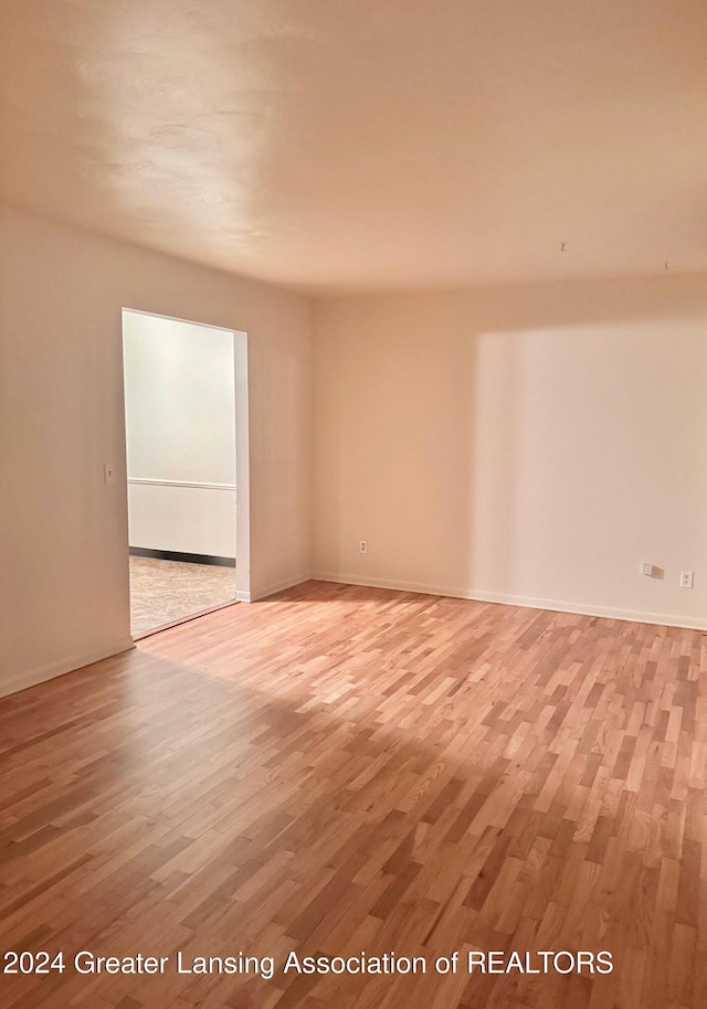 empty room featuring light hardwood / wood-style floors