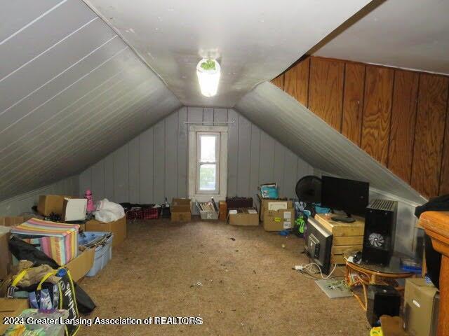 view of unfinished attic