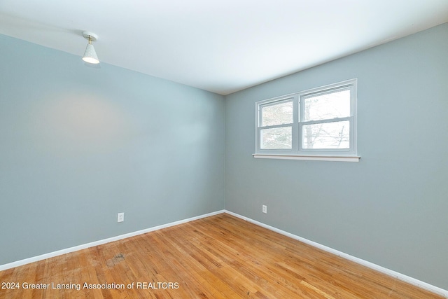 empty room featuring light wood-type flooring