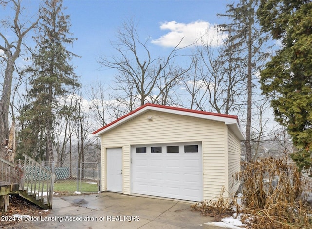 view of garage