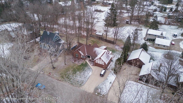 view of snowy aerial view