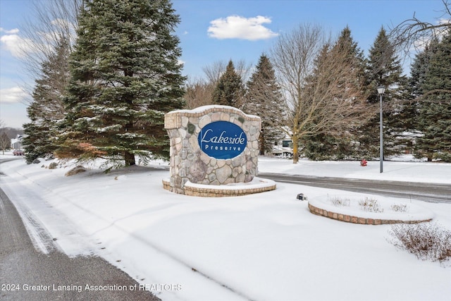 view of community sign