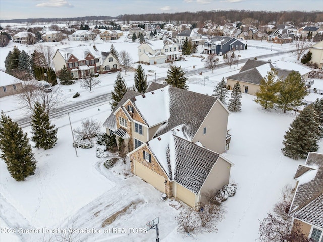 view of snowy aerial view