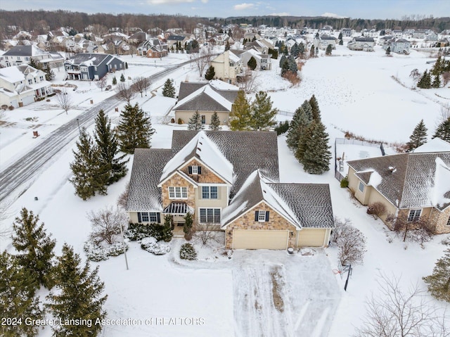 view of snowy aerial view