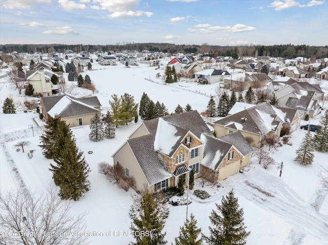 view of snowy aerial view