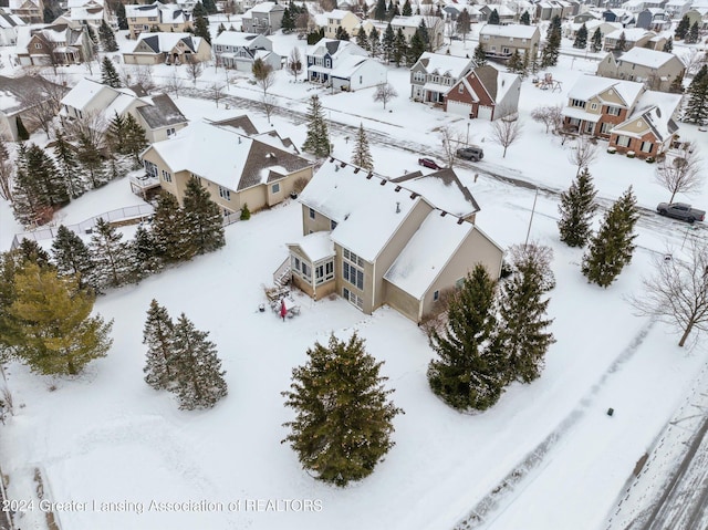 view of snowy aerial view