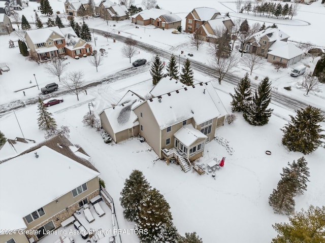 view of snowy aerial view