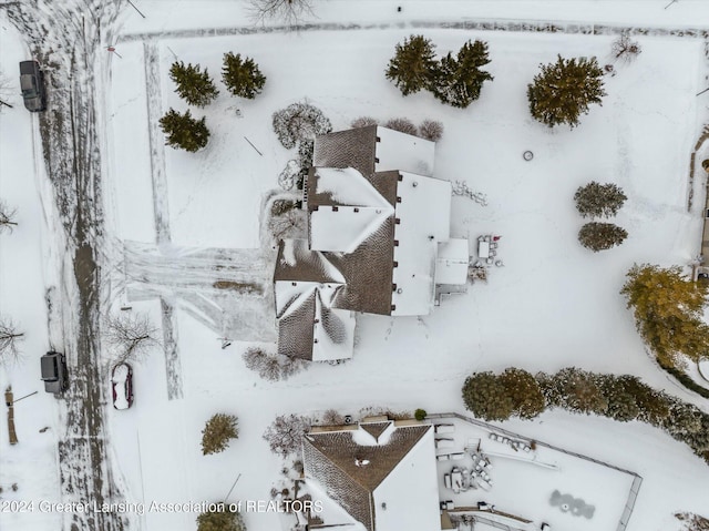 view of snowy aerial view