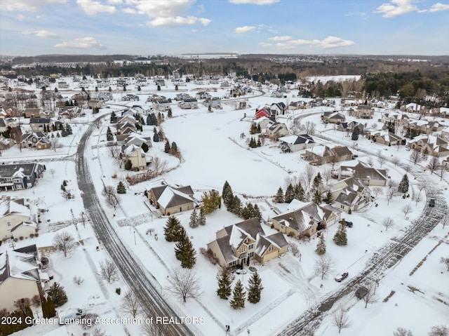 view of snowy aerial view