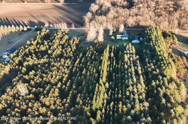 aerial view with a rural view