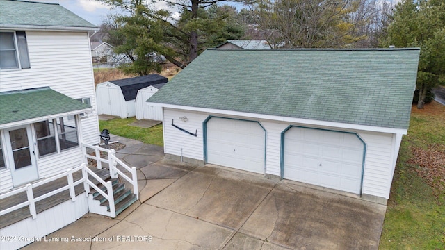 view of garage