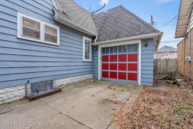 view of garage