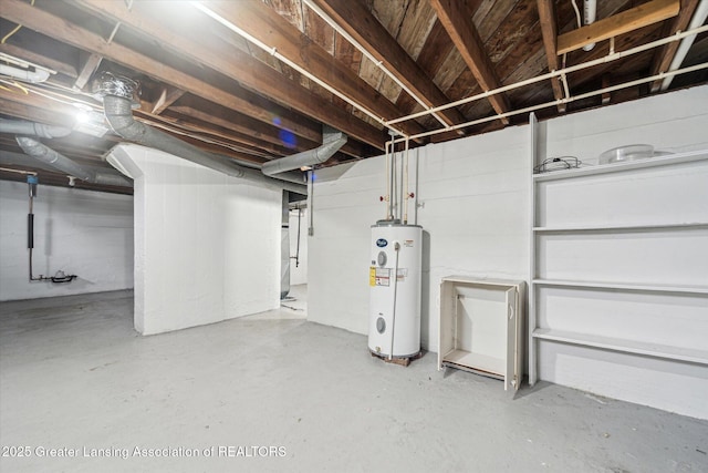 336 S Waverly Rd, Lansing, MI 48917 - unfinished below grade area with electric water heater