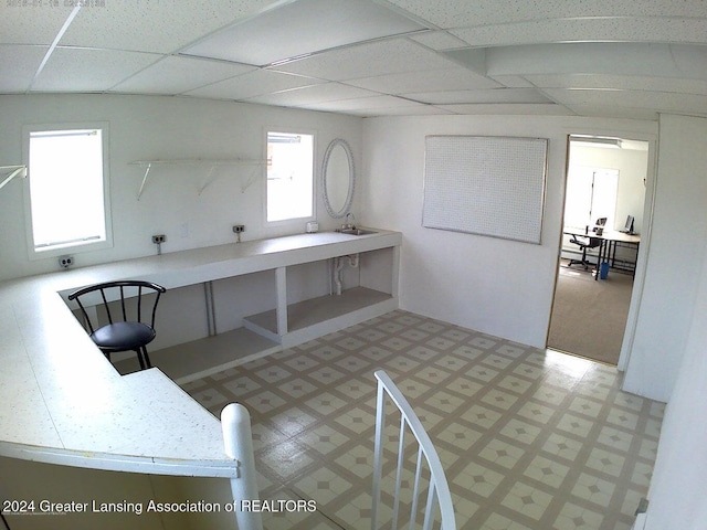 kitchen with a drop ceiling