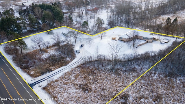 view of snowy aerial view