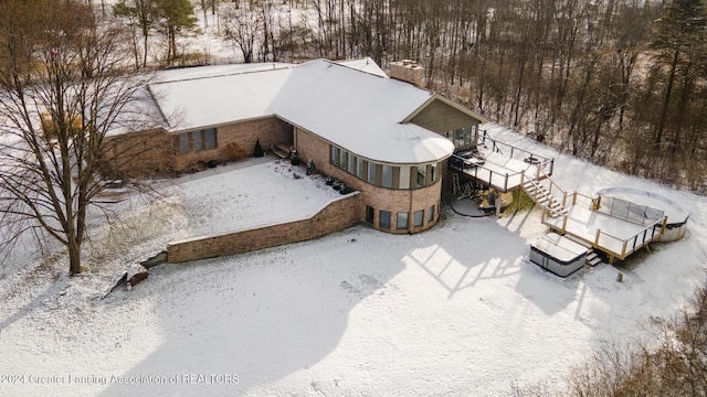 view of snowy aerial view