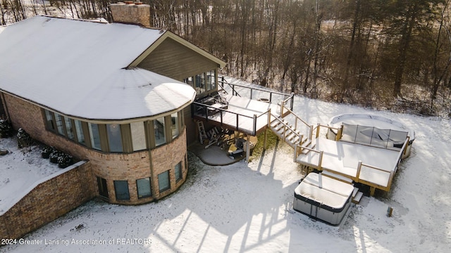 view of snowy aerial view