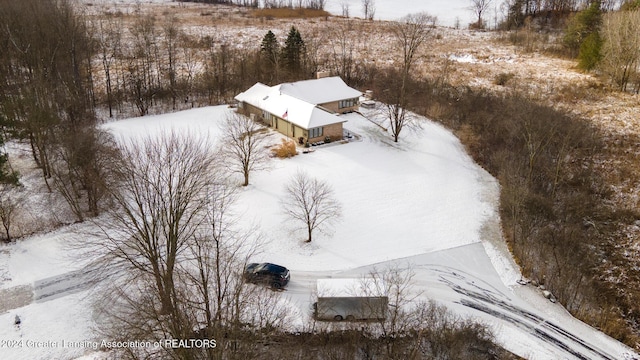 view of snowy aerial view