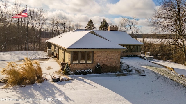 view of snowy exterior