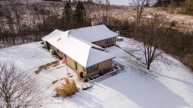 view of snowy aerial view