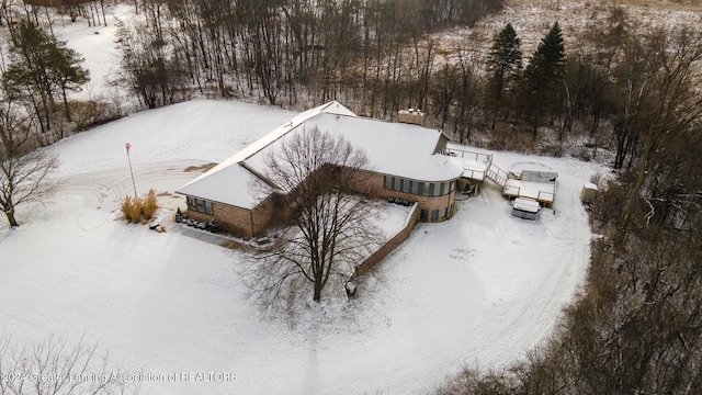 view of snowy aerial view