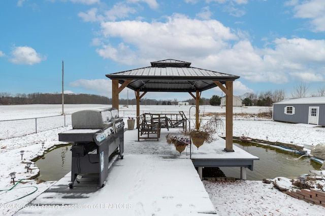 dock area featuring a gazebo