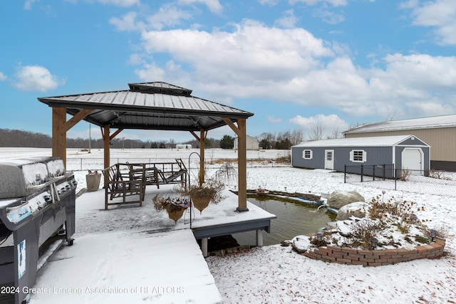 dock area featuring a gazebo