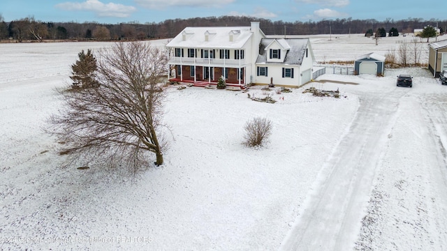 view of snowy aerial view