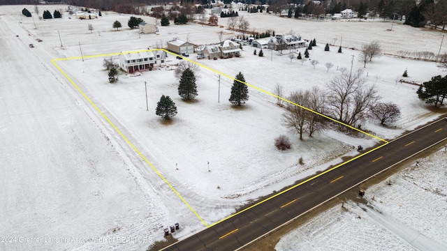 view of snowy aerial view