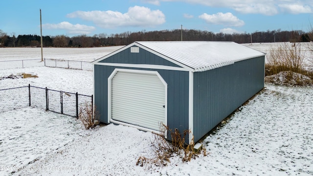 view of snow covered structure