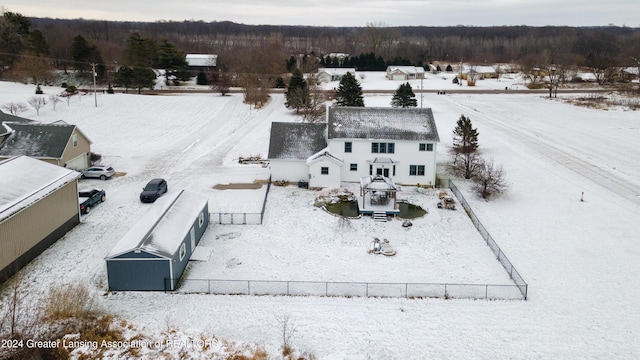 view of snowy aerial view