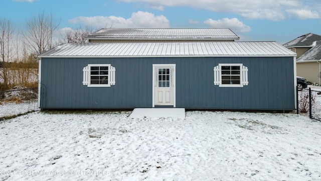 view of snow covered structure